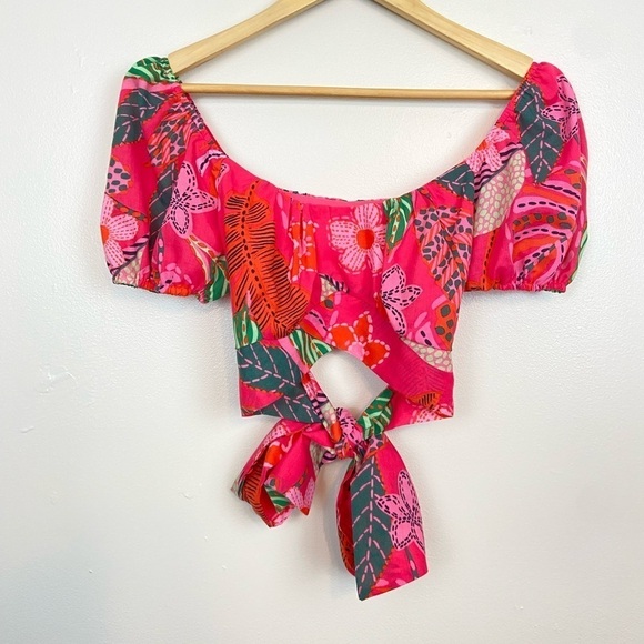 NWT CRYSTAL SKY TROPICAL PRINT TWO PIECE CROP TOP AND SKIRT SIZE SMALL - Picture 5 of 14